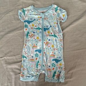 Little Sleepies Shorty Romper - Ocean Pals